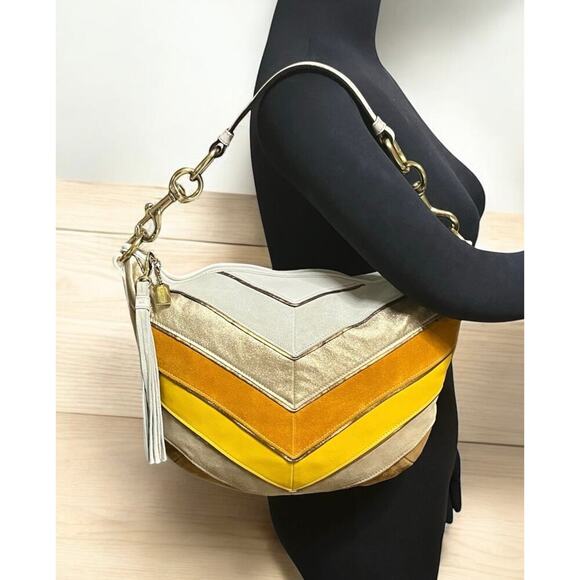 Vintage Coach 3664 Limited Edition Soho Chevron Medium Hobo & 6554 Wristlet - Picture 9 of 16